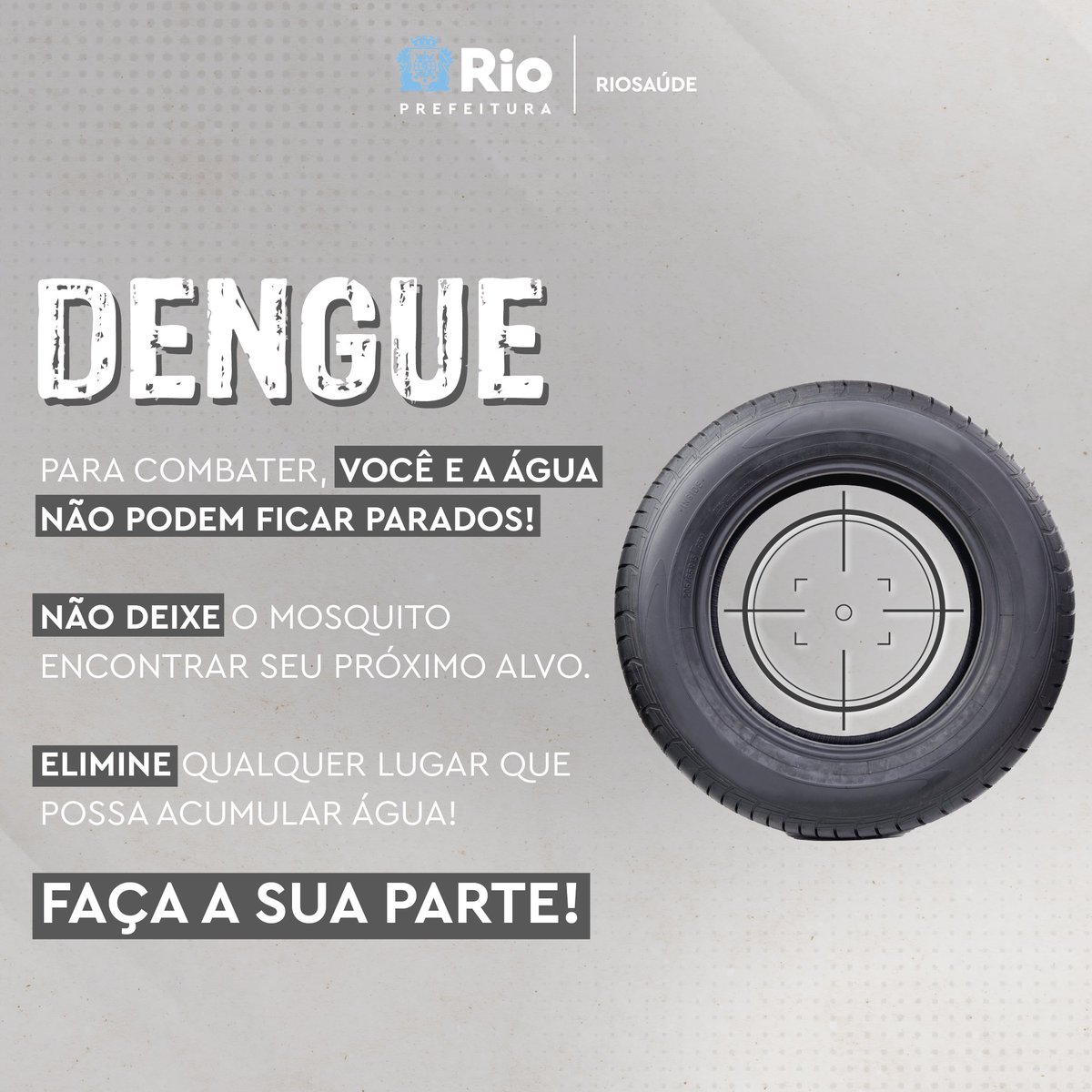 riosaudeoficial's tweet photo. Juntos contra a dengue! 🦟

Atitudes simples podem fazer a diferença na luta contra a #dengue. Então, fique atento e nada de deixar água parada. Lembre-se de usar repelente, hein?!

Conscientizar a população é questão de saúde pública e a #RioSaúde, claro, se junta a essa causa! https://t.co/eO1mOq6HLw