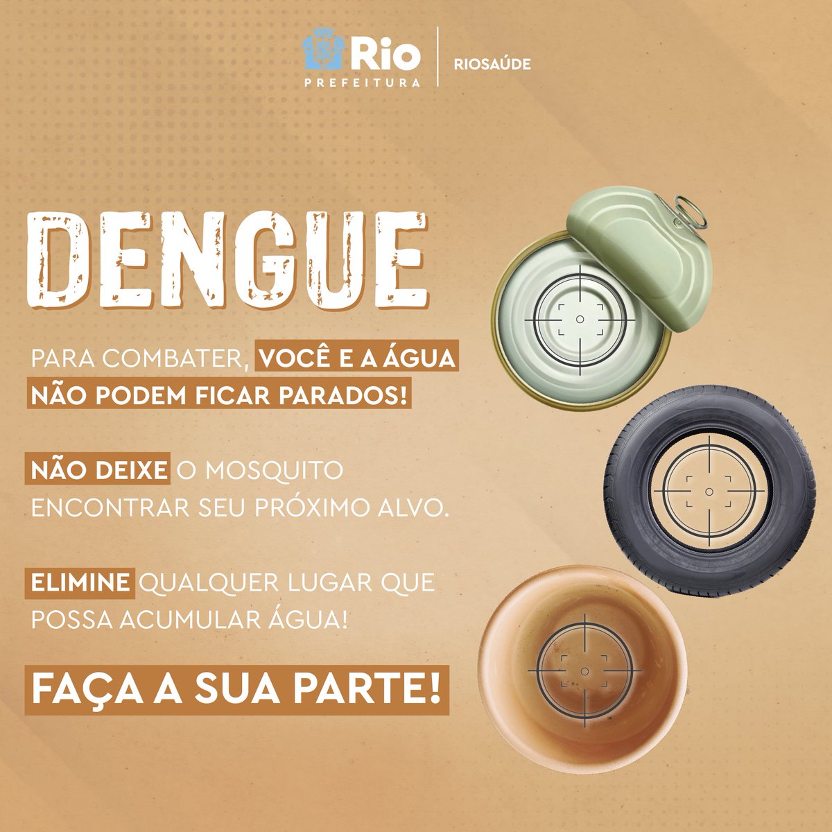 riosaudeoficial's tweet photo. Juntos contra a dengue! 🦟

Atitudes simples podem fazer a diferença na luta contra a #dengue. Então, fique atento e nada de deixar água parada. Lembre-se de usar repelente, hein?!

Conscientizar a população é questão de saúde pública e a #RioSaúde, claro, se junta a essa causa! https://t.co/eO1mOq6HLw
