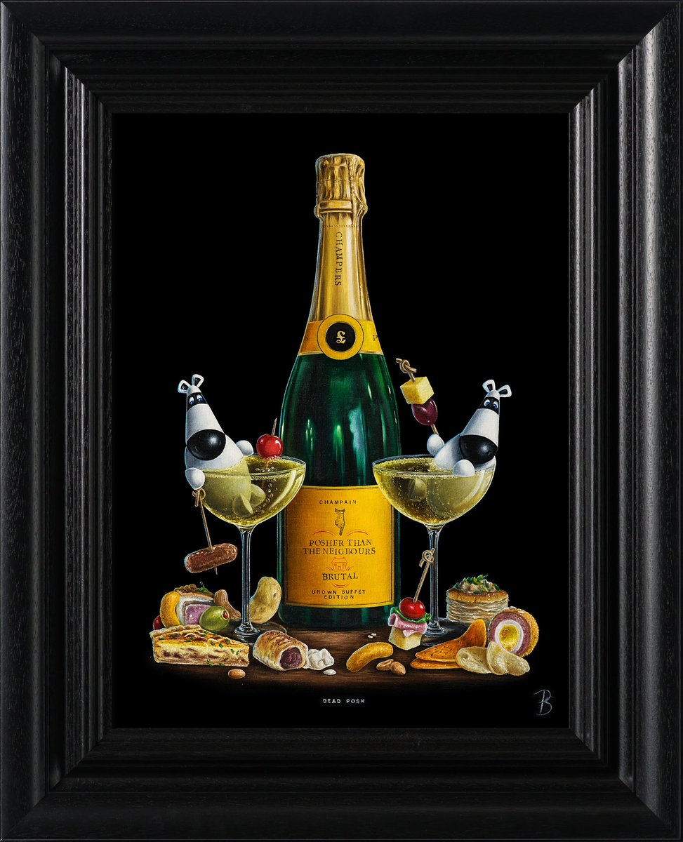 ‘Dead Posh’ - Just one of our wacky new creations from the Royal Flush Original Collection released today and available exclusively from @castlegalleries 

#posh #champagne #FridayFeeling #bar #drink #funny #art #oilpainting #impossimals