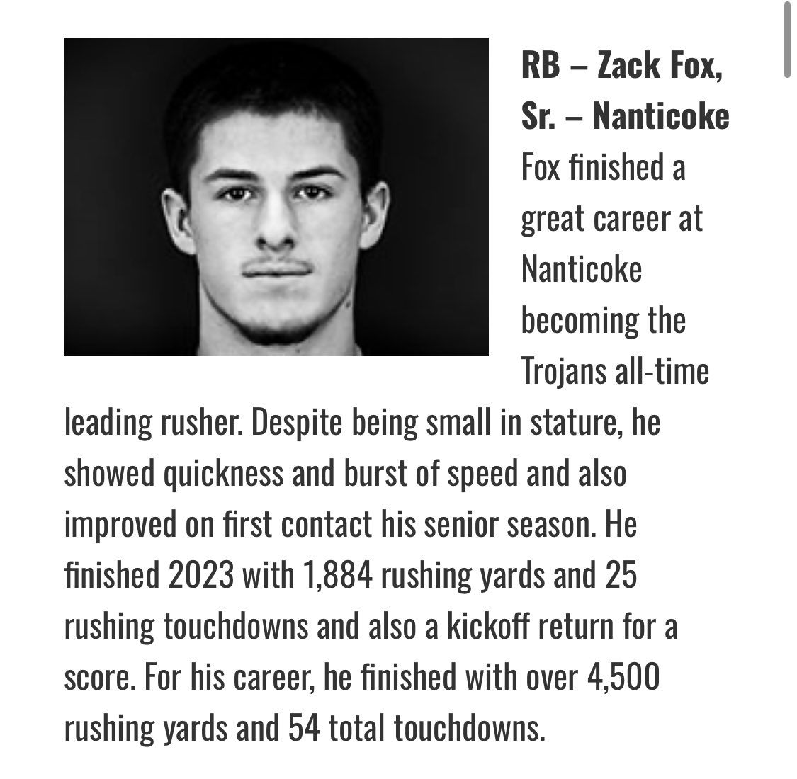 Thanks ⁦<a href="/NEPAFootball/">NPF Football</a>⁩ for naming me all-district RB of the year