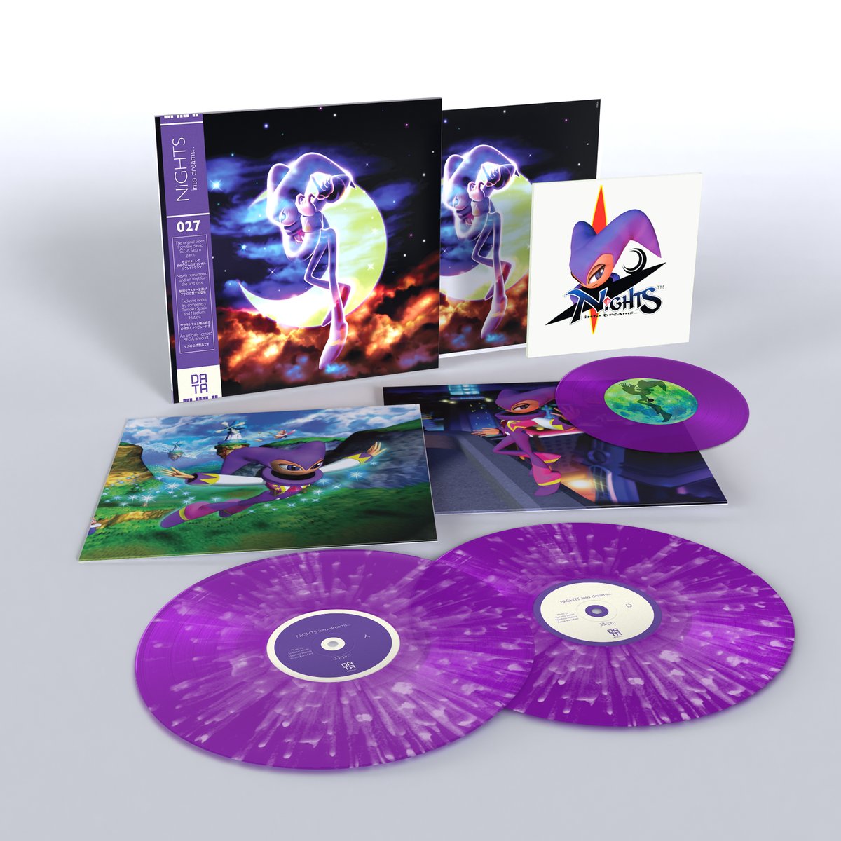 DATA027: NiGHTS into dreams... Ltd. Edition 180g 2LP on purple vinyl + white splatter / Glow in the dark sleeve / Bonus 7' / Liner notes by composers Tomoko Sasaki & Naofumi Hataya / Printed inner sleeves / Art print and obi Available to pre-order NOW: t.ly/OKAoo