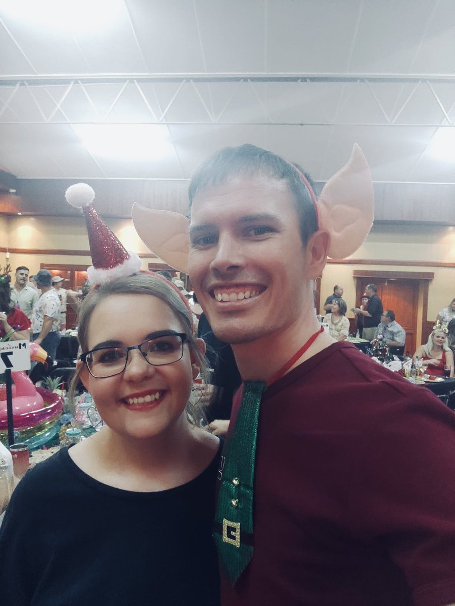WasabiBabyZA's tweet photo. Soooo, I got the Elf off the shelf to come with me to my year end function @Rick_Elf_Thomas 
BTW Our table was the winner of the games played tonight 🌟🥳 #christmasvibes https://t.co/vHq3UomMDb