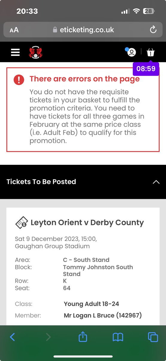 ⁦<a href="/LOFCTickets/">LOFC Tickets</a>⁩ have been trying to sell a ticket on ticket exchange and this comes up! Help!!