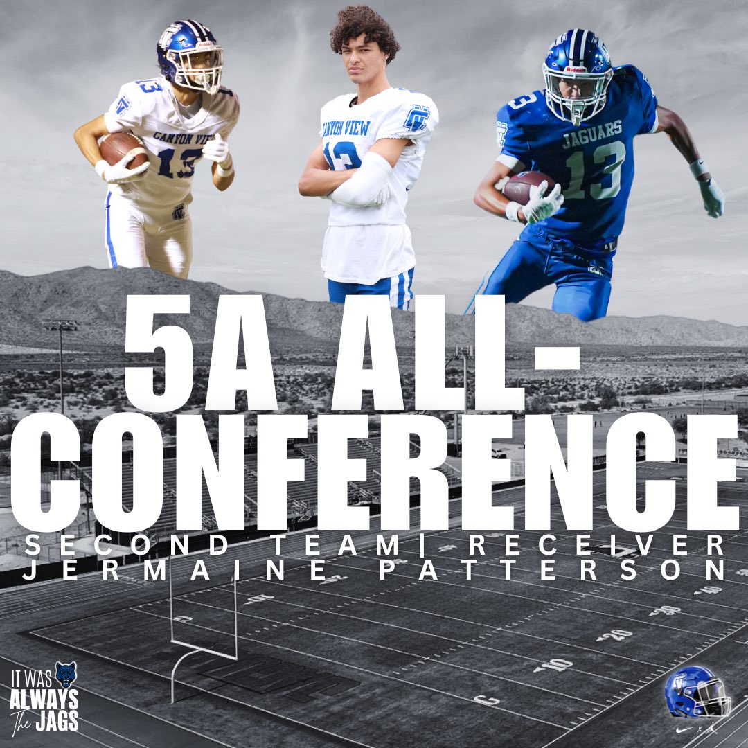 Canyon View Jaguar Football (@cvjagsfootball) on Twitter photo Congratulations to <a href="/daboiijermaine/">Jermaine Patterson</a> Jermaine finished the year with 81 catches 1,328 yards 13 TDs. He was 3rd in 5A for receiving yards. Congratulations to <a href="/daboiijermaine/">Jermaine Patterson</a> Jermaine finished the year with 81 catches 1,328 yards 13 TDs. He was 3rd in 5A for receiving yards.