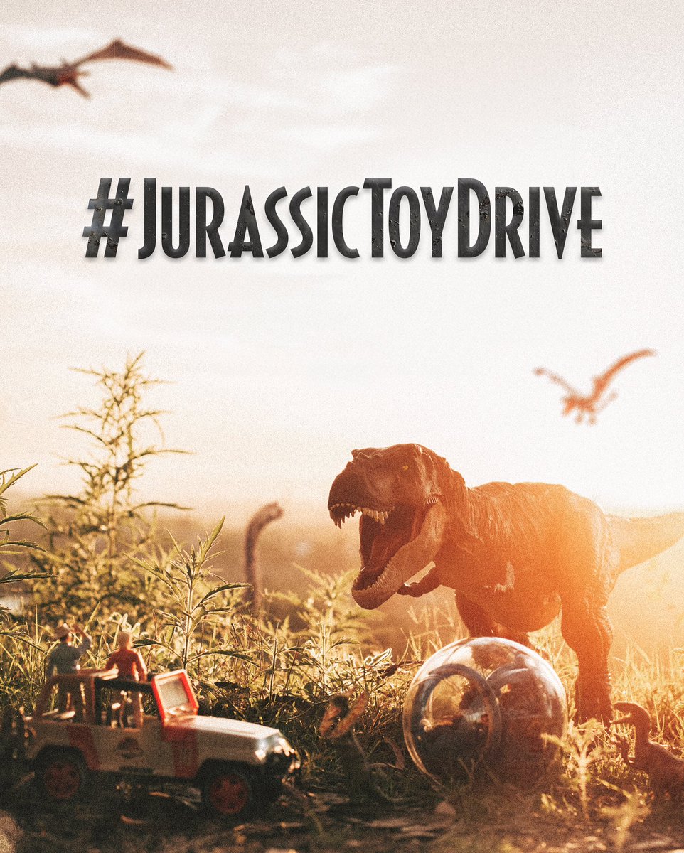 Join me for the 4th year of the #JurassicToyDrive! 🎁🦖 • Go out and find any Jurassic toy, book, or more. • Find a local toy drive in your area. • Drop off your donations. • If you take a photo, send it to me or tag me! • Don’t forget to use the hashtag #JurassicToyDrive