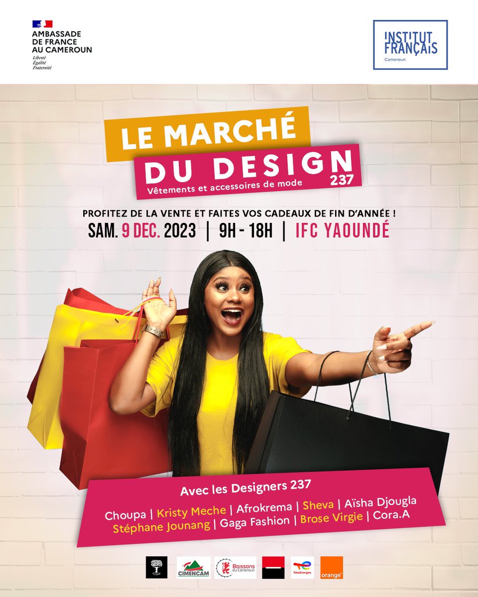 IFCameroun's tweet photo. 🔴 DEMAIN À L’IFC YAOUNDÉ

🏷️ ~ 9H - 18H
*Le marché du design*👠👖👕👗
Profitez de la vente pour faire vos cadeaux de noël !

🏷️ ~ 14H
*L'heure de conte* 🗣️
Les aventures de Koulou et la tortue 

😱 Entrée libre dans la limite des places disponibles https://t.co/P1iyzanr71