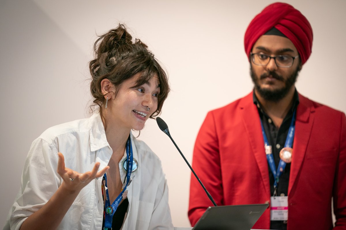 environmentca's tweet image. We are inspired by our @cjECCyc members and #COP28 youth delegates, Christina McRorie and Abhay Singh-Sachal who hosted an intergenerational panel on systemic and collective #ClimateAction. 🌱🌟 

Learn more: ow.ly/tBFM50QgWI7