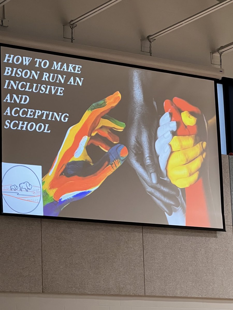 bisonrunschool's tweet photo. @bisonrunschool #BeABison #Respect #Inclusive #Community school assembly led by Grade 7 & 8 student leaders https://t.co/ZwDE1OTkl7