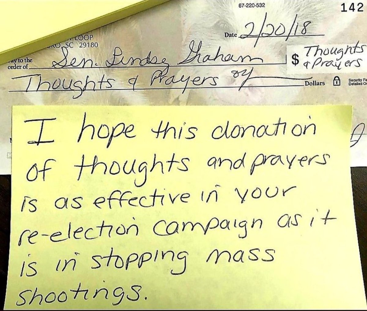 libbage55's tweet photo. #ResistanceUnited #ProudBlue #DemVoice1 Saw this on Post last night. As you can see this was from 2018… however, I think it’s as timely as ever. 

How great would it be if everyone who is tired of their elected officials being in the pocket of the NRA, did this! https://t.co/9nf2lDjAu0