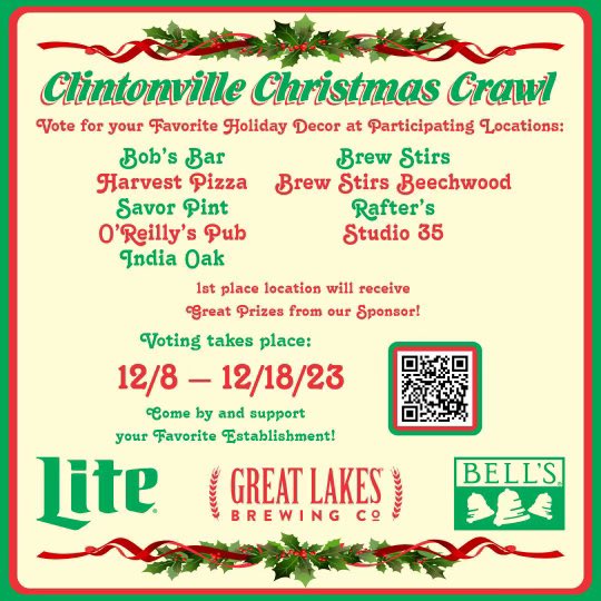 Be sure to pay a visit to Clintonville from today through December 18th. 

Local bars are competing for the best Christmas decorations and need YOUR vote! You might just find your favorite Christmas beverage while you visit…