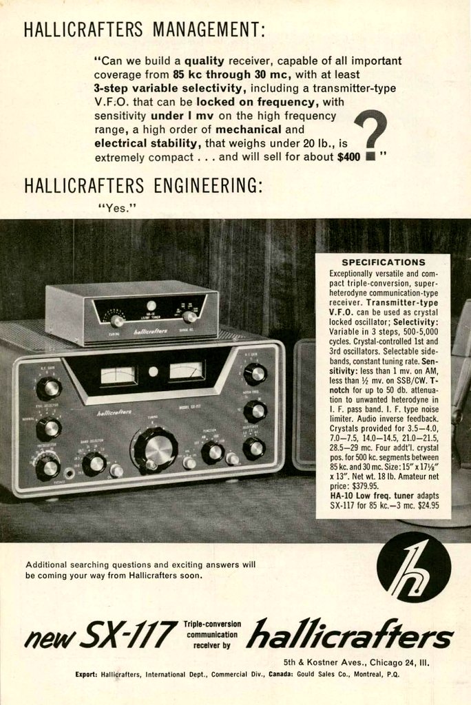 Hallicrafters SX-117
Communications Receiver