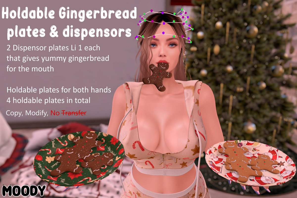 Robotshaz1's tweet photo. Day 8 advent gift at Moody. Holdable Gingerbread plates &amp; dispensors. Moody- https://t.co/eTXP7ojNnR
#secondlife #slgifts #slgift #moodysl https://t.co/jXKYb1T75j