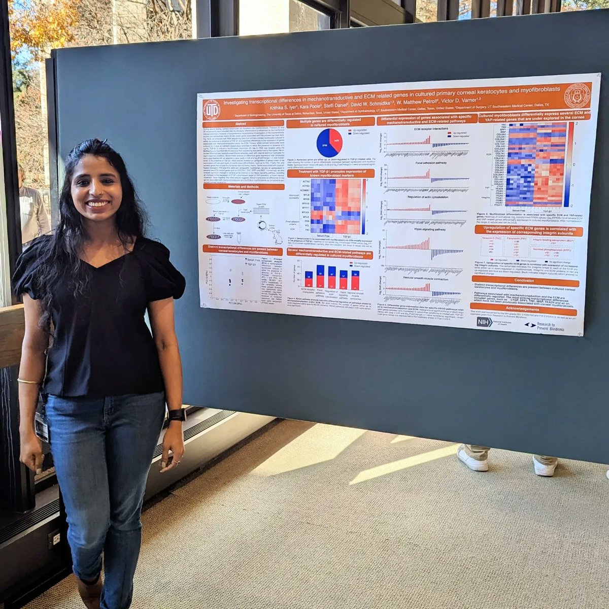 LabVarner's tweet image. Krithika and Shelby present their research work at the BME symposium held at UTSW today. Glad to be able to see such exciting work conducted in the field of BME across the differenuniversities in North Texas. 
 @bme_utd @BME_UTSW @UTSWGradSchool  @UTSWOphth