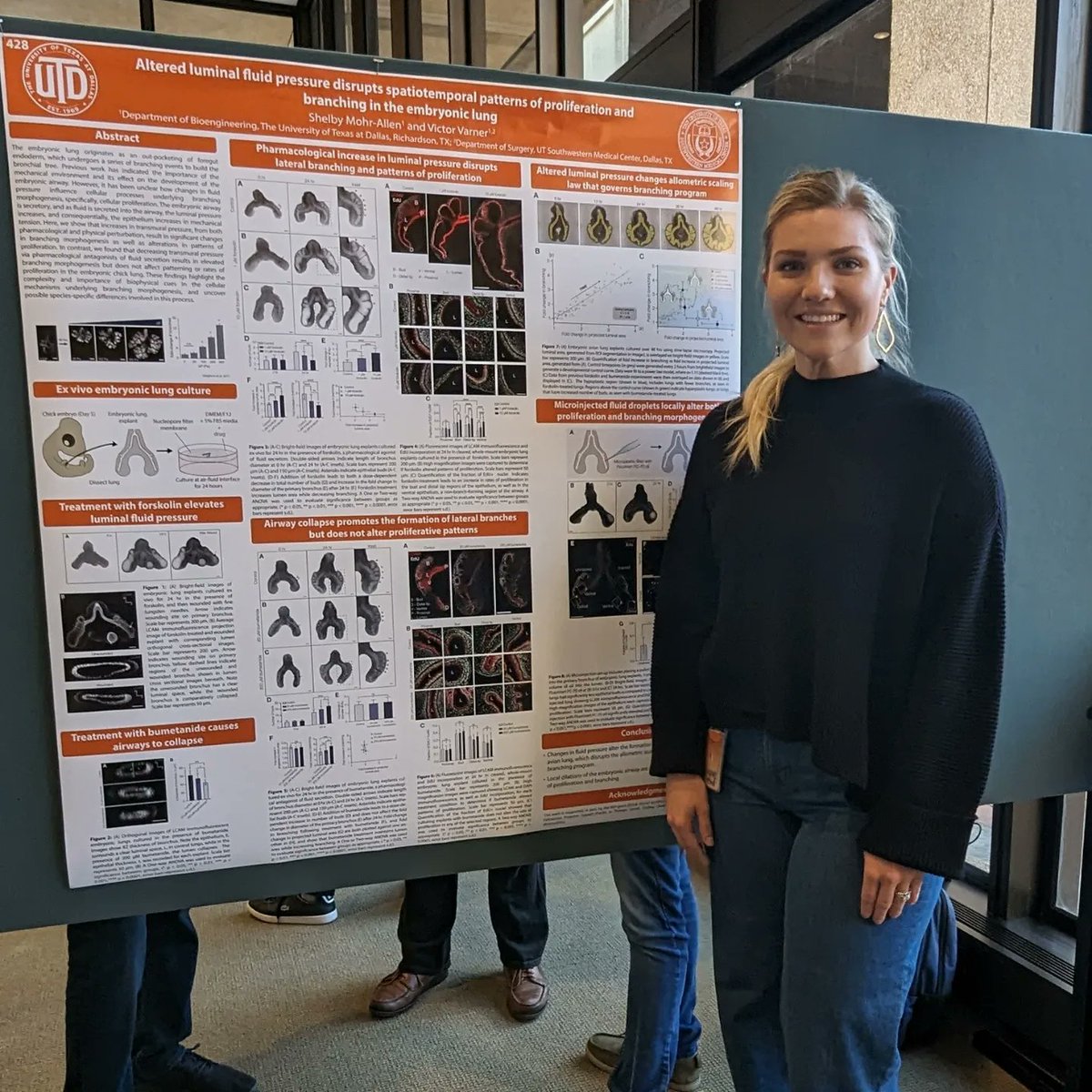 LabVarner's tweet image. Krithika and Shelby present their research work at the BME symposium held at UTSW today. Glad to be able to see such exciting work conducted in the field of BME across the differenuniversities in North Texas. 
 @bme_utd @BME_UTSW @UTSWGradSchool  @UTSWOphth
