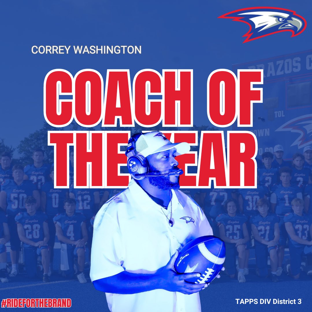 brazos_football's tweet photo. TAPPS DIV District 3 Coach of the Year
#RFTB https://t.co/UIFB7iMbYF
