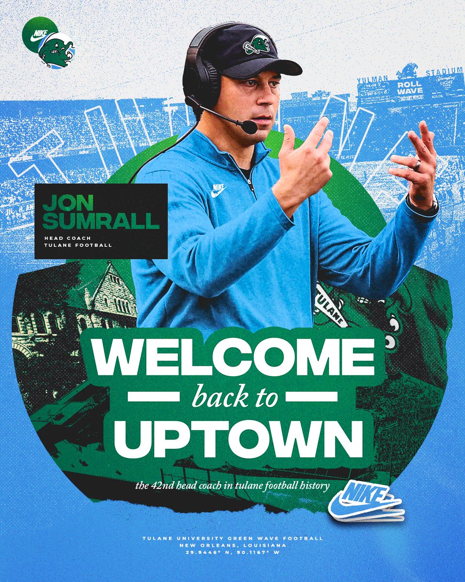 Welcome back to Uptown Jon Sumrall!

Join us in welcoming <a href="/CoachJonSumrall/">Jon Sumrall</a> as the 42nd Head Coach of Tulane Football!

🔗 bit.ly/JonSumrall

#RollWave | #NOLABuilt