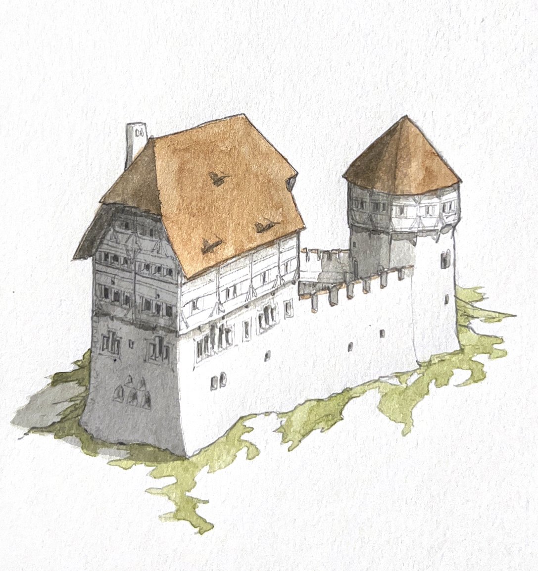 ClippyMagic's tweet image. little swiss castle sketch