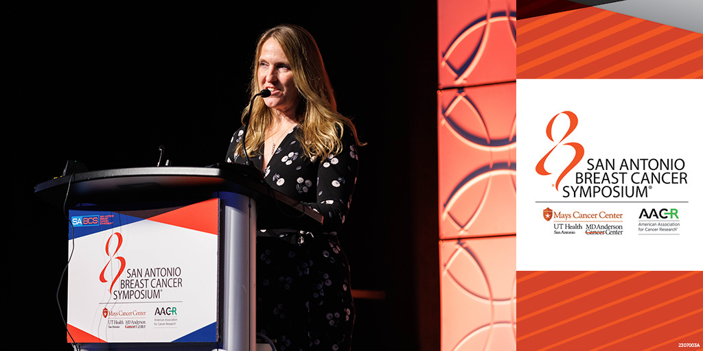 Alana L. Welm, recipient of the 2023 <a href="/AACR/">AACR</a> Outstanding Investigator Award for Breast Cancer Research, delivered her award lecture this afternoon during #SABCS23. @AlanaWelm @UTHealthSAMDA <a href="/AACR/">AACR</a>