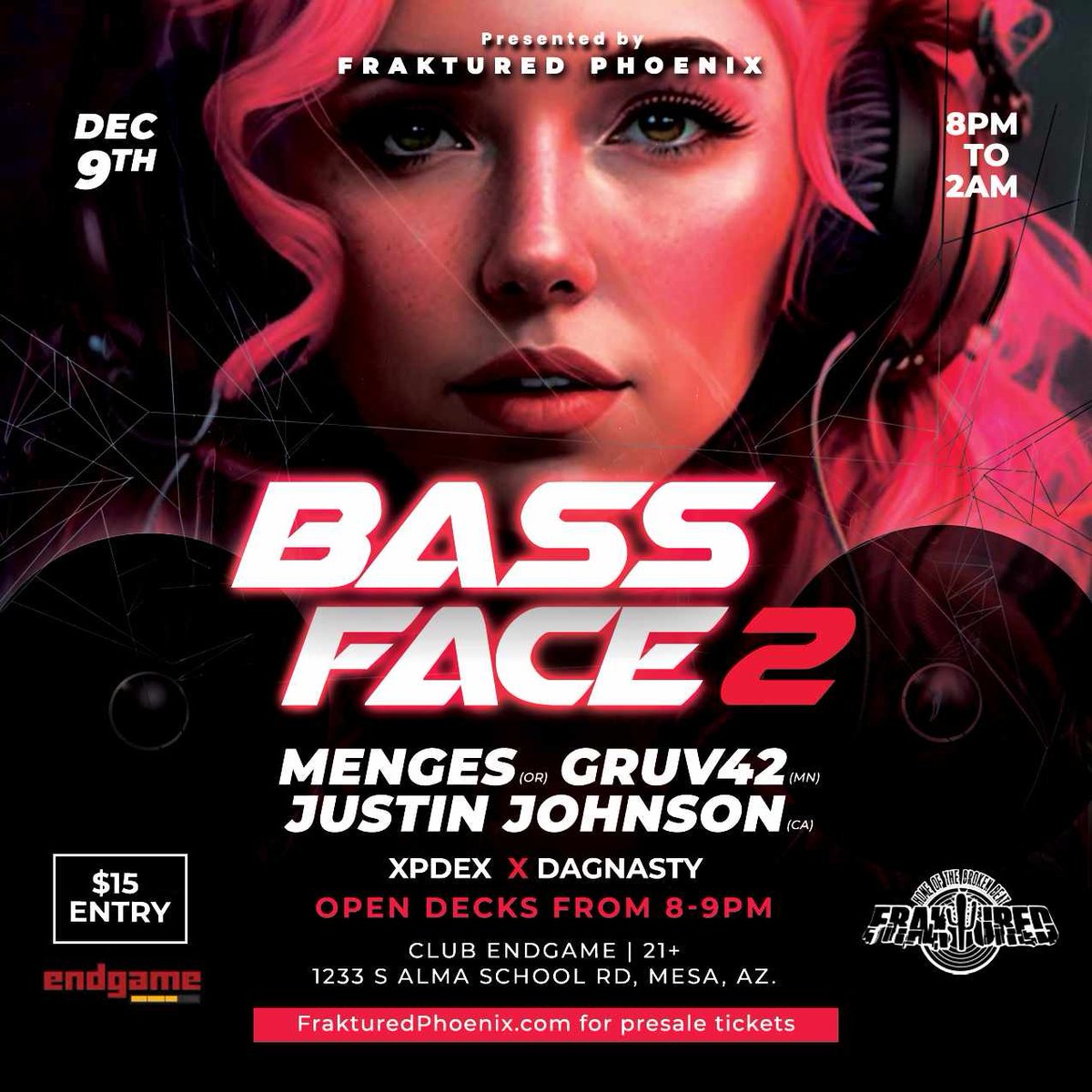 djbrookb's tweet photo. ***SATURDAY*** Bass Face 2 || 3 out of state headliners || FootKlan breakdancing crew || Open Decks from 8-9pm || 21+ || Only $15 @ the door || Club Endgame https://t.co/QznrYabgyY