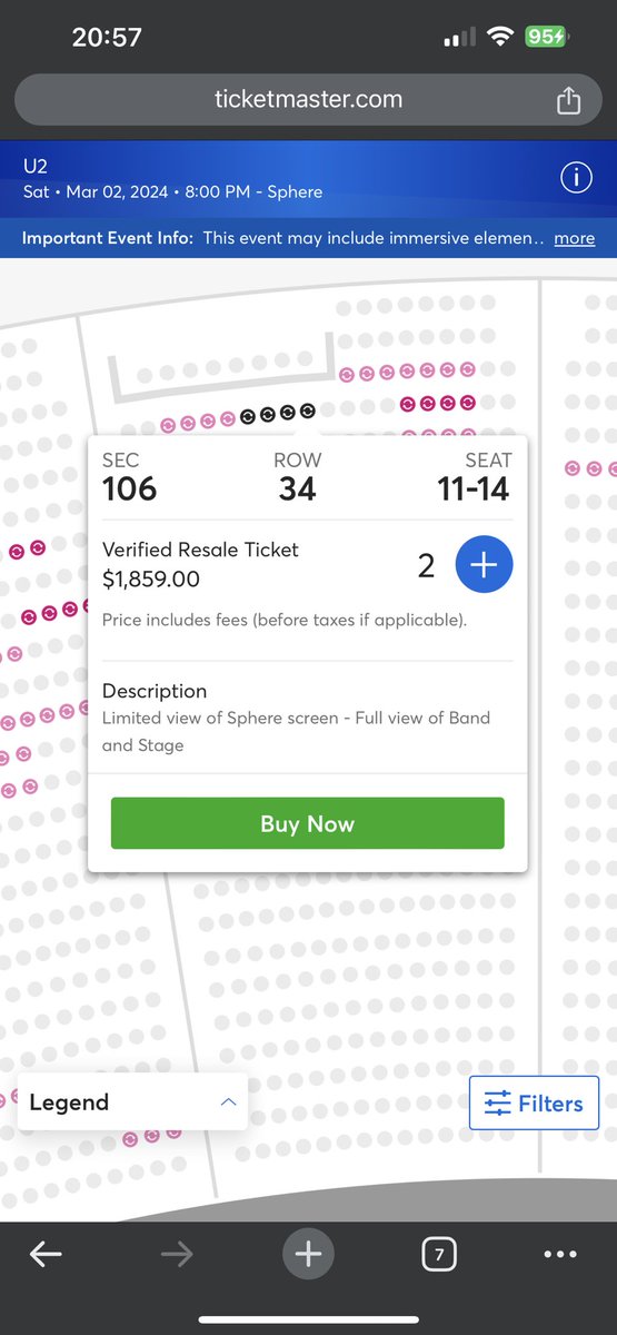 aka_RIGO's tweet photo. @U2 Bono, Edge, Adam (Larry)… this is a joke! Massive 🇮🇪 fan here trying to get ticket for Vegas. They went on sale an hour ago &amp; I tried GM and then seats! Look at all the resales already and way above asking price! True fans missing out or having to pay 10x or more! 😔 https://t.co/dkusZYhmxJ