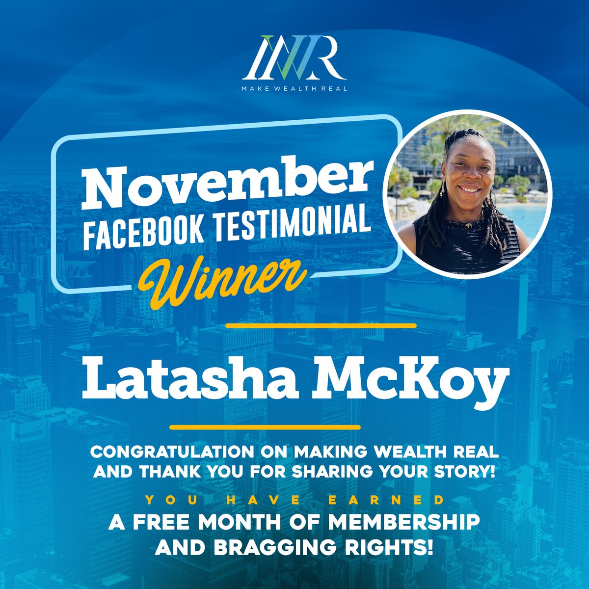 MWRFinancial's tweet photo. Congratulations Latasha, your testimonial has earned you a FREE month of membership!
Latasha shared how she is using all of our final tools to help her #MakeWealthReal with the help of our financial experts. So far she's saved $1800 using Bill Shredder to lower her internet bill. https://t.co/RdFr0oL9Lh