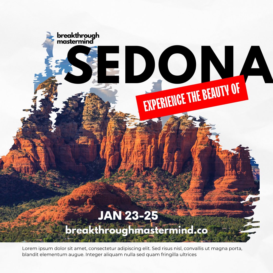 I'd like to personally invite you to experience Breakthrough Mastermind in Sedona, AZ this January.  As a valued member of my community, I have a special preview rate.

breakthroughmastermind.co/sedonarsvp

 #ElevateYourJourney #MustAttendEvent #DontMissOut