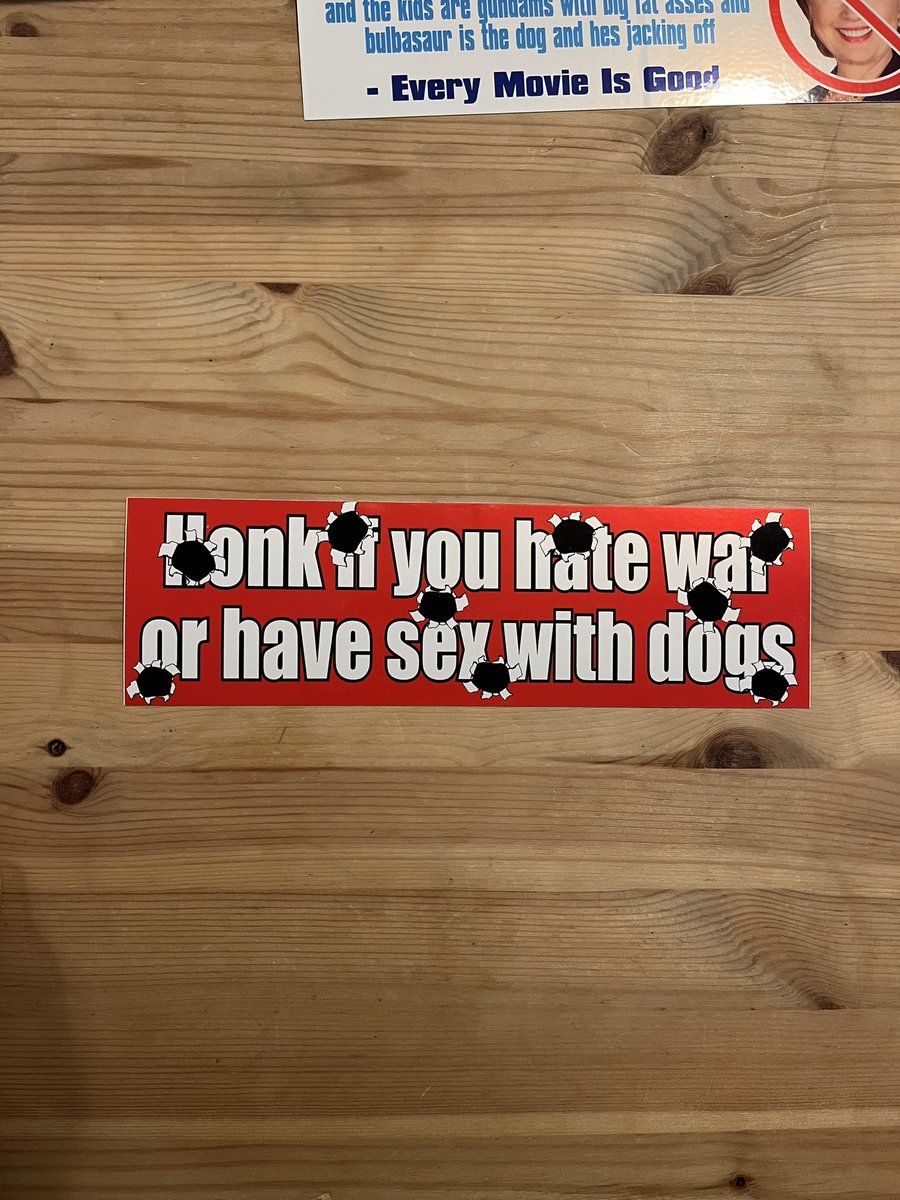 everymoviegood's tweet photo. Normal bumper stickers available now 
Buy these for your your mom and dad for Christmas 
https://t.co/T9upfbxyVm https://t.co/bkYcwQKUou
