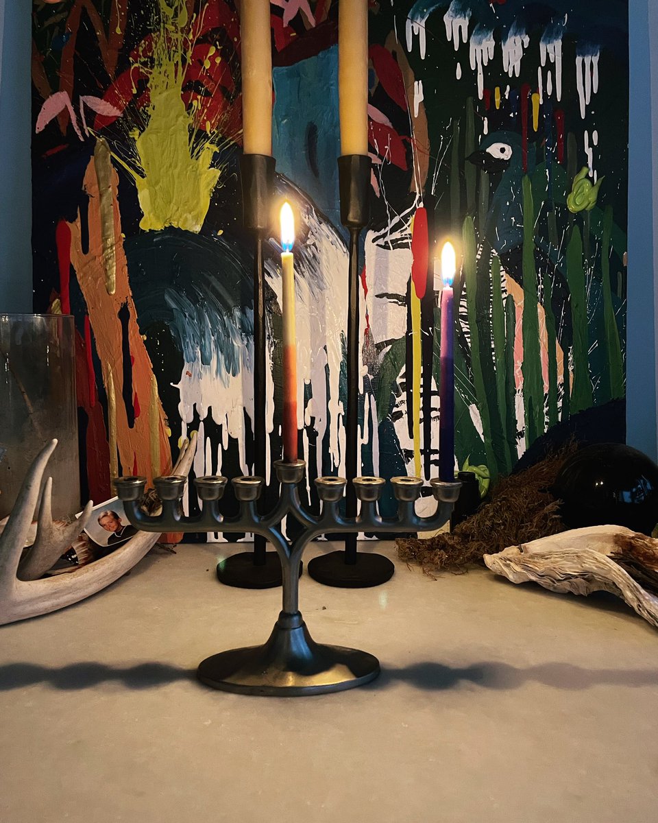 Last night I lit candles for the first night of Hanukkah. The story of Hanukkah feels profoundly alive to me this year - a story of light that is found in immeasurable darkness, that miraculously lasts well beyond its expected capacity. 1/