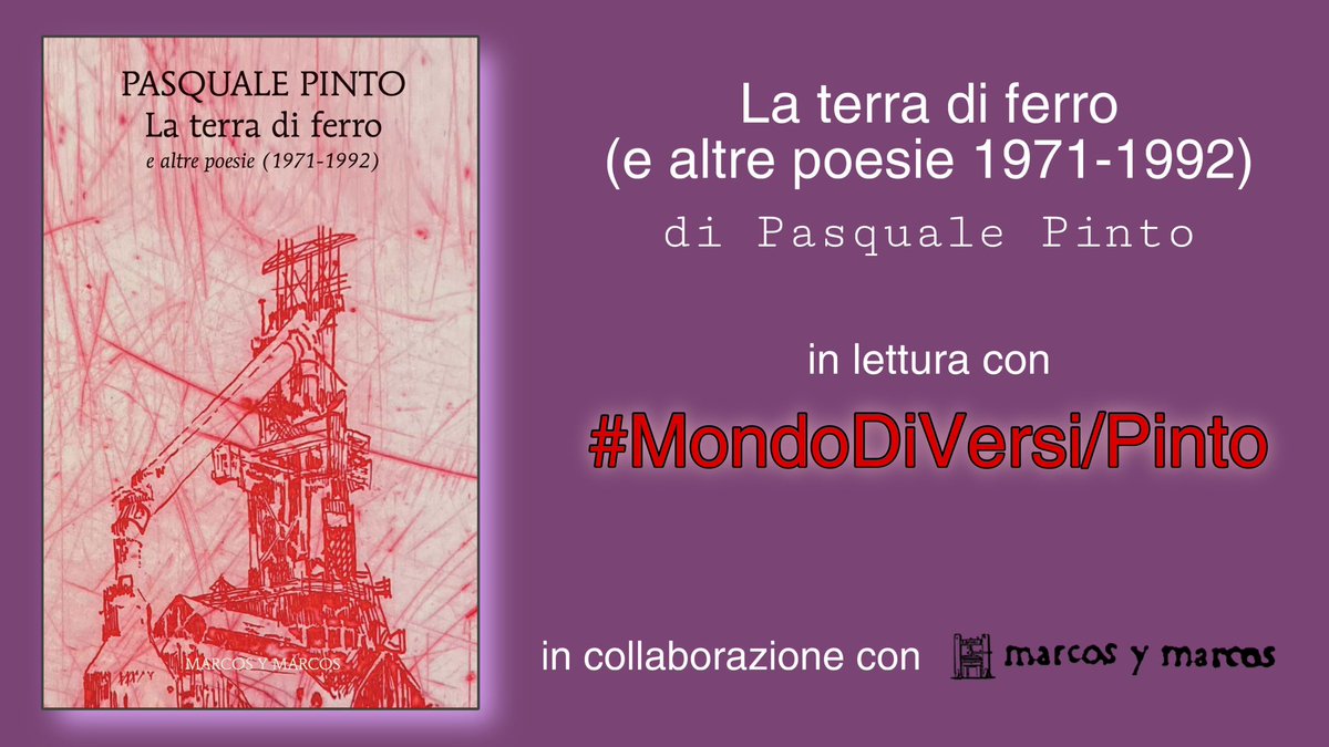“La terra di ferro” del poeta tarantino Pasquale Pinto è espressione di poesia proletaria che conduce all’esperienza del lavoro di fabbrica, trasportandoci in una Taranto splendida e terribile, e con ferite immedicabili.
È in lettura con #MondoDiVersi in coll. con <a href="/Marcoseditore/">Marcos y Marcos</a>