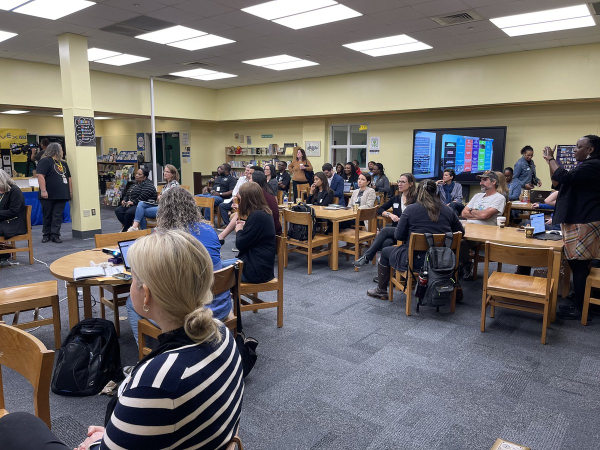 NovaEisenhower's tweet photo. We were honored to host the STEM Ecosystem meeting and spotlight the K-12 STEM pipeline in the Nova Zone with teachers from all 3 levels! @browardschools @BrowardSTEM @NovaHSPrincipal @NovaMiddleTitan @TheNOVASchools @BcpsCentral_ @SRSleadinspire @temsn121 @TyghterA https://t.co/DnqPNp9cvr