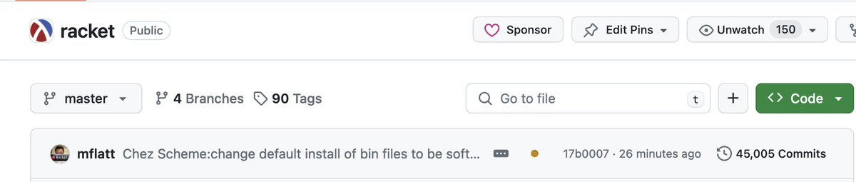 sorawee_p's tweet photo. @racketlang just exceeded 45,000 commits! https://t.co/6eDxHYPmte