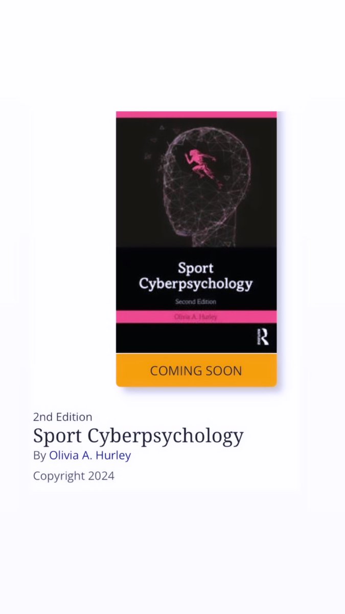 DrOliviaHurley's tweet image. The 8th … Always a Good Date … (!) 🥳 #CoverRevealDay #Surprise @routledgebooks 🥰🖤💝📖 #SecondEdition #SportCyberpsychology 
#ThankYouAoife #AtSignAndDesign