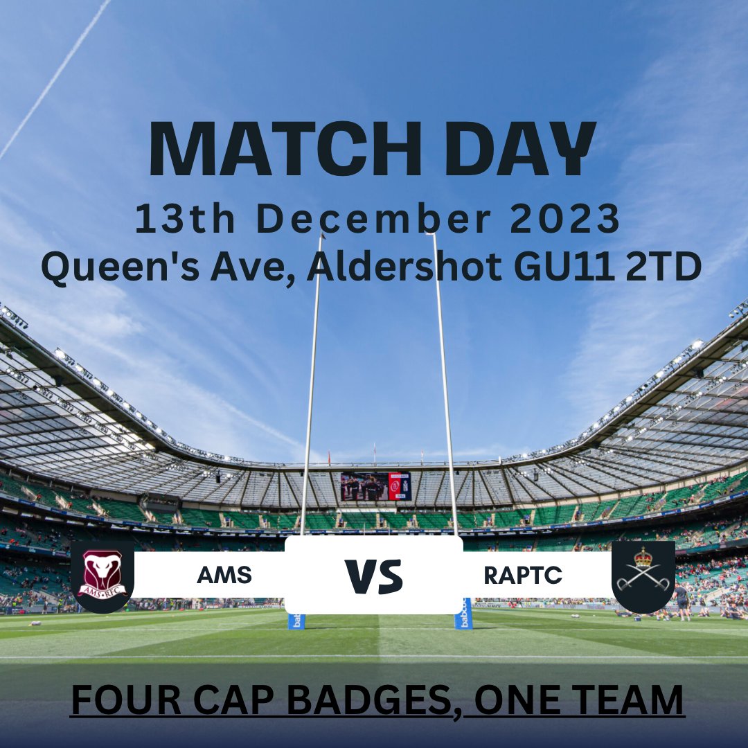 GAME DAY NEXT WEEK!!!!

Monday - Wednesday, training, match and Christmas function🥳🎄

Playing down in Aldershot for another amazing game of the best sport!!

Four Cap Badges, One Team🐍