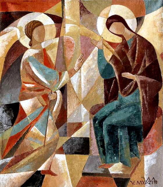 fietje_10's tweet photo. Annunciation by Vasily Myazin (1936 -  )
#DivinityArrived #soulfulart #artandfaith #apaintingeveryday
#LoveCameDown #betweenstories #adventiscoming #advent #challengingtimes #KyrieEleison https://t.co/K2b0ZoctGi https://t.co/qXLoqrbSto