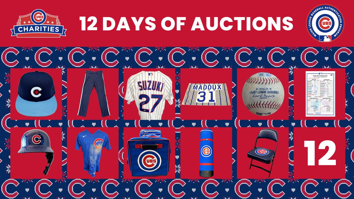 CubsAuthentics's tweet photo. You're gonna need to sit down for this one💺

Day 11 of our #12DaysOfAuctions features 2 @Cubs Team-Issued Clubhouse Chairs!

🔴Bid on the chairs at https://t.co/vkOJWpQBRe
🔵These will only be up for 24 hours before our last auction is posted! https://t.co/cDpG6UxhYT