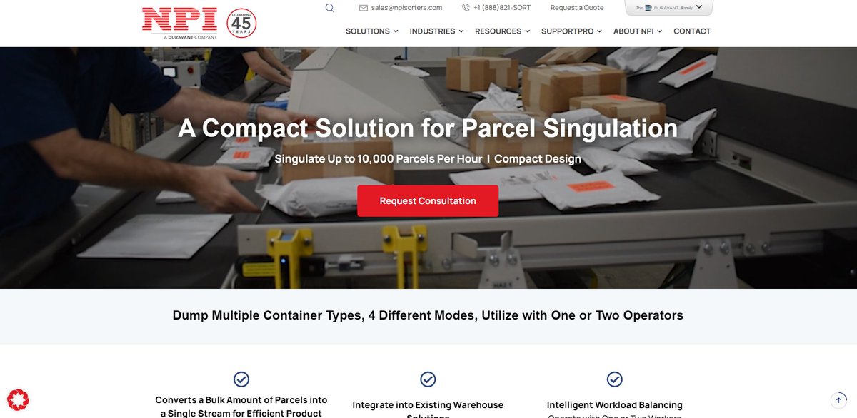 NPIAutomation's tweet image. 👀 NPI a Duravant Company launched its new website design! Click ➡ npisorters.com for streaming videos of NPI solutions, request support or services, and order parts online quickly from your computer, phone, or tablet.
#newwebsite #websiterefresh #automatedsorting