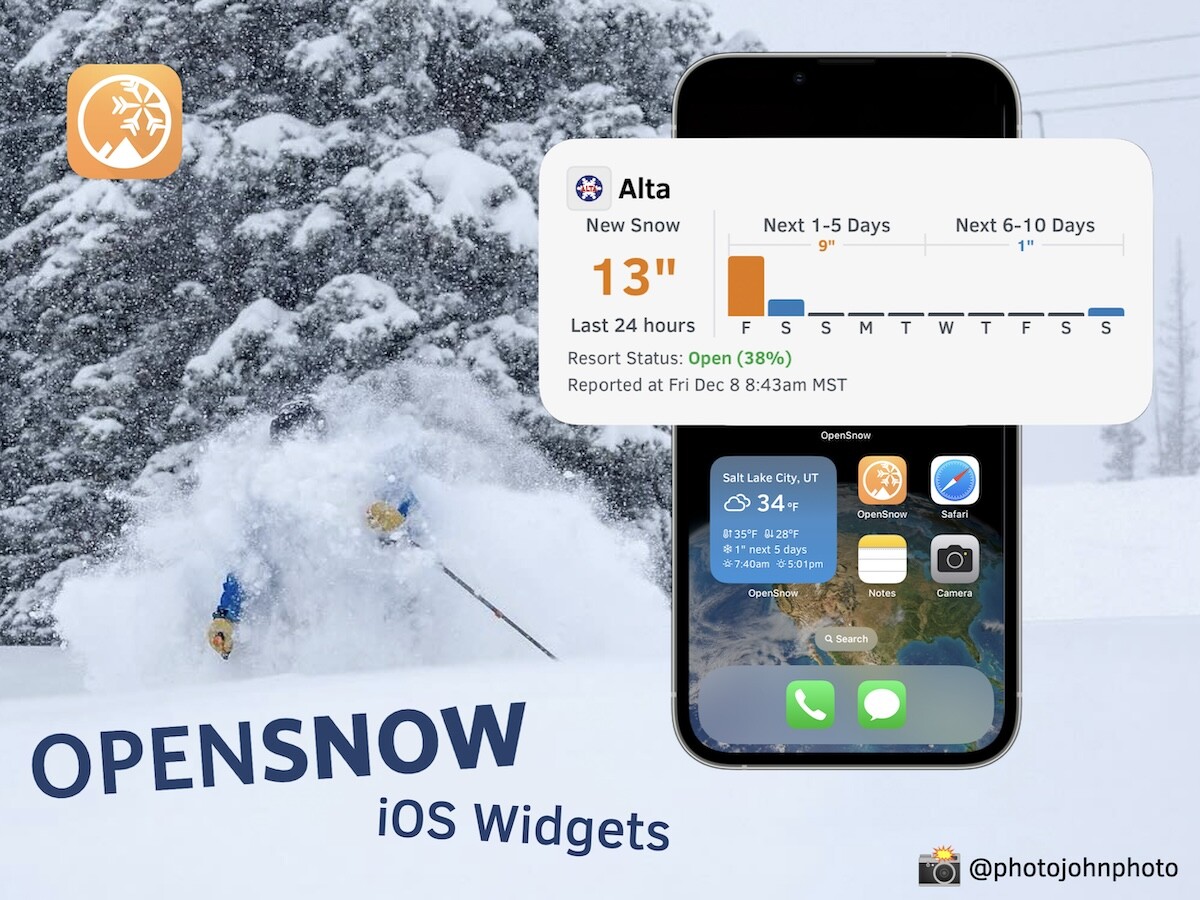 View the 24-hour snow report and 10-day snow forecast for your favorite locations with our "Snow Summary" iPhone and Mac widget.

App → OpenSnow.com/app