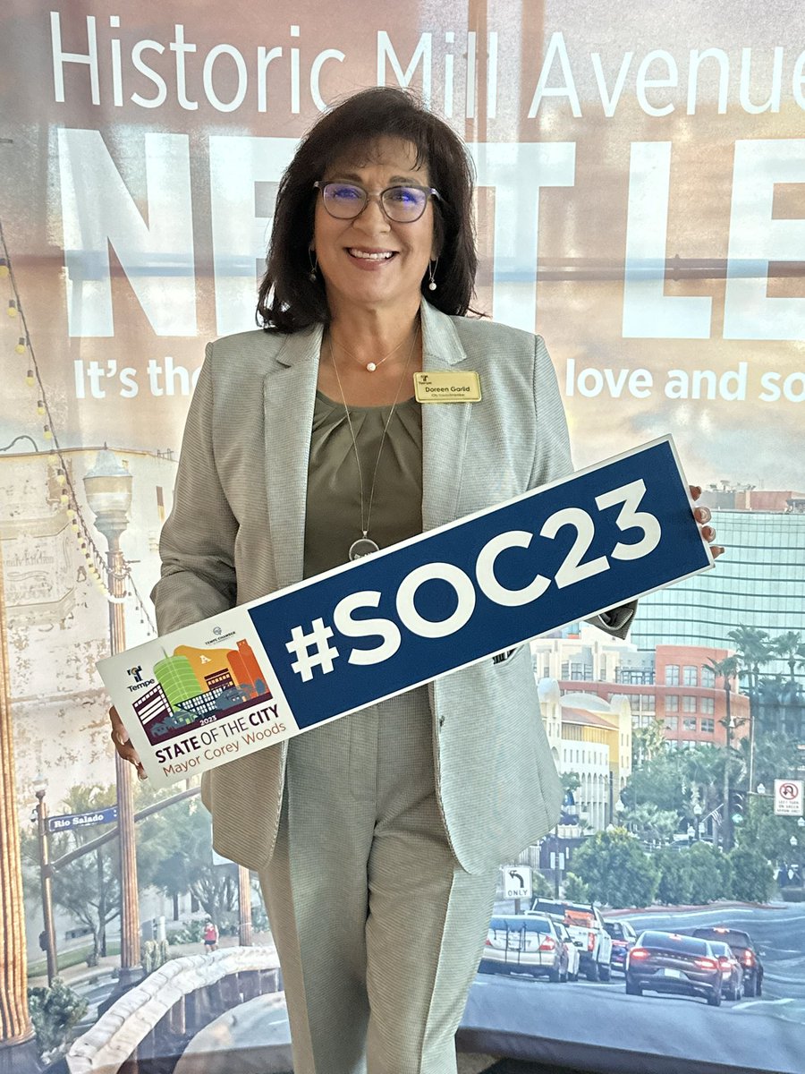 DgarlidTempe's tweet photo. This morning’s State of the City was a blast—thank you, @mayorcoreywoods, for your leadership and @tempechamber for hosting an incredible event. Proud to be a Tempean. #SOC23 https://t.co/cEdeZgMd3S