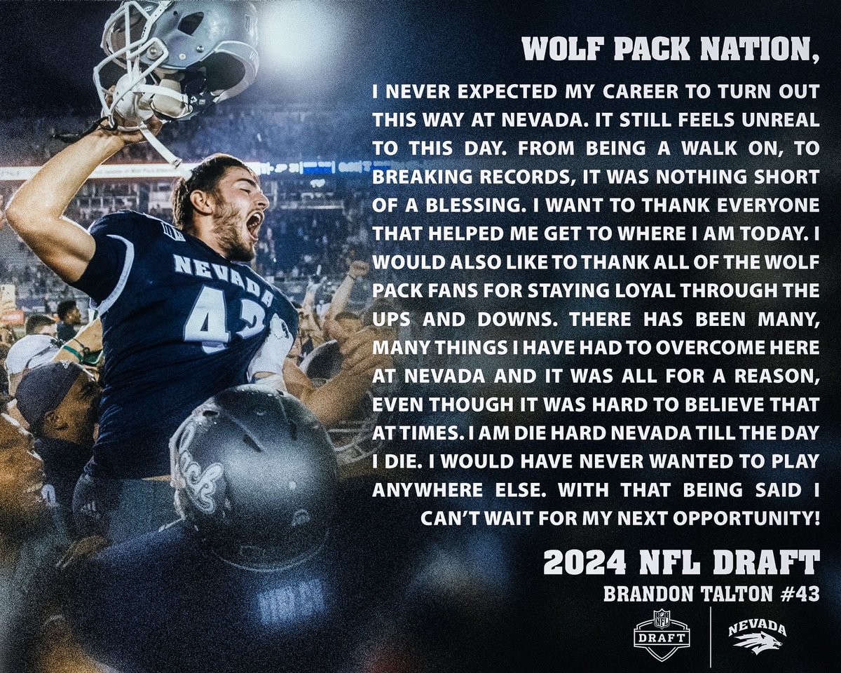 btalton111's tweet image. Thank you Nevada, wouldn’t change a thing! 🐺💙 #NFL #battleborn