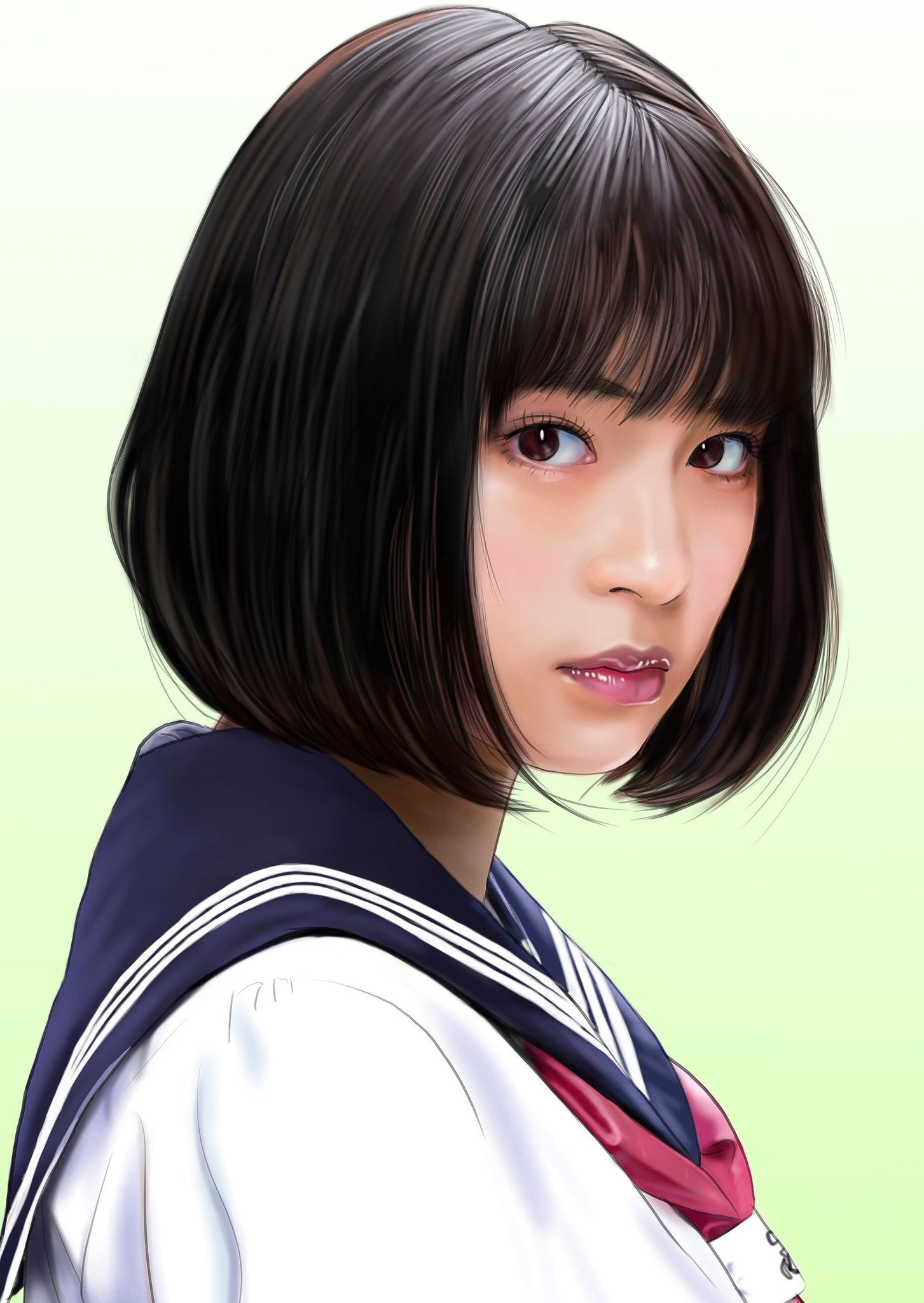 広瀬すず  似顔絵 広瀬すず 似顔絵 ＠ソフトバンク | FACE ROCK! 福岡 博多 似顔絵