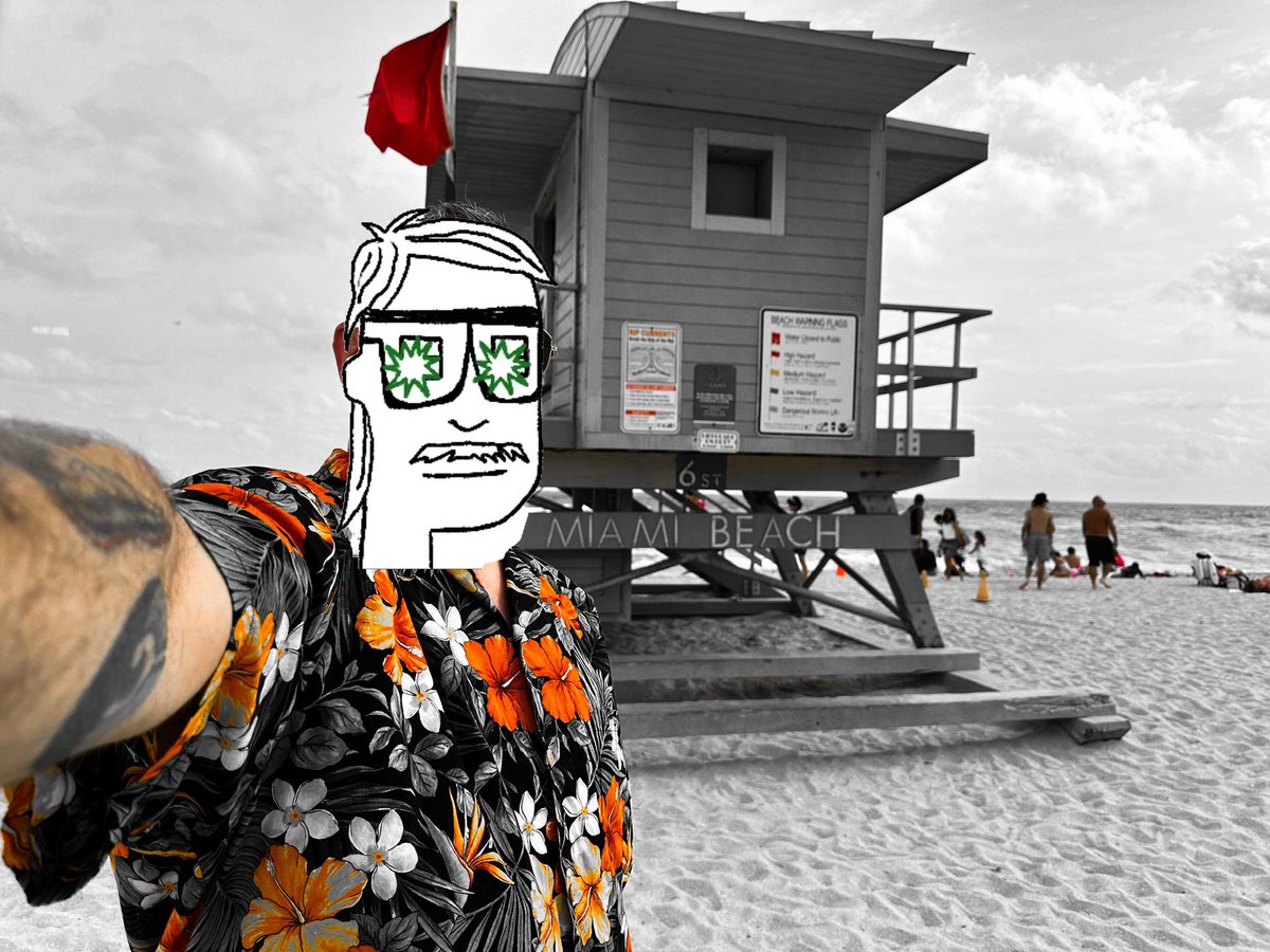 allhailoverlord's tweet image. Had to pop by the beach since I came all the way here for Ord Basel. Heading to @fomojis reveal party now, let’s gooooo!