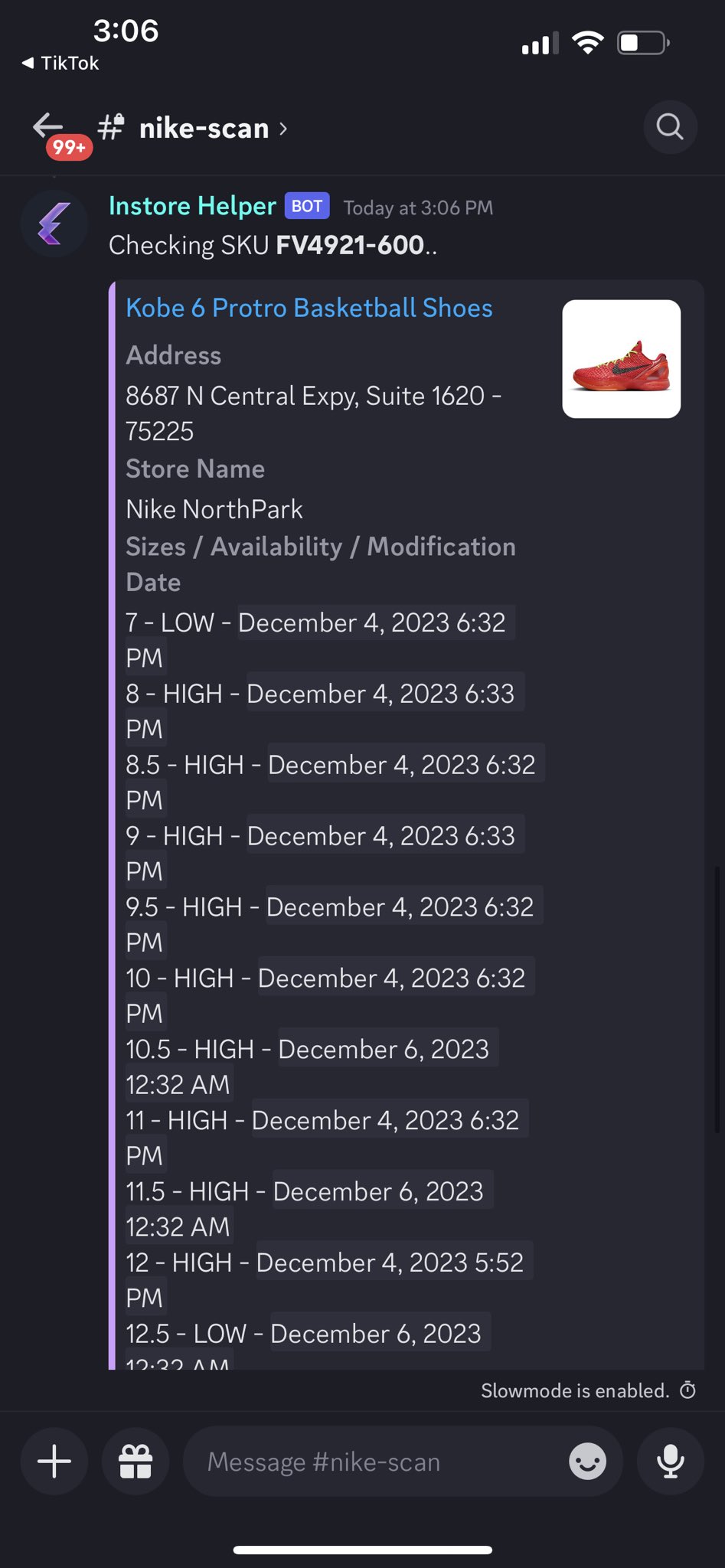 Nike store 2025 stock checker