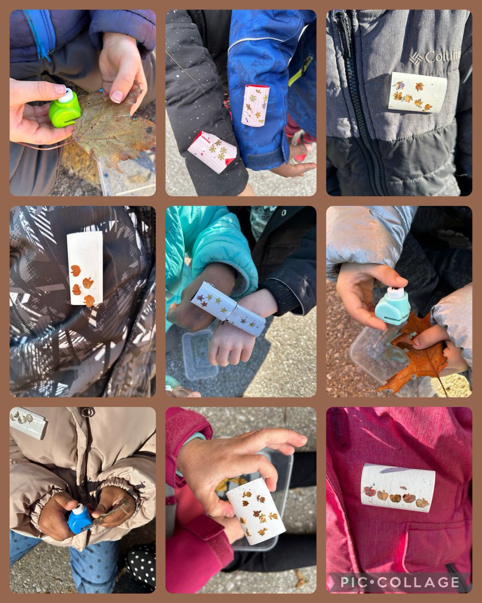 Working on our fine motor skills by using a hole punch on some leaves to create some fun “stickers”! 🍁 <a href="/PEPanthersLND/">Princess Elizabeth PS</a> <a href="/TVDSBKinder/">TVDSBKindergarten</a> #OutdoorEd