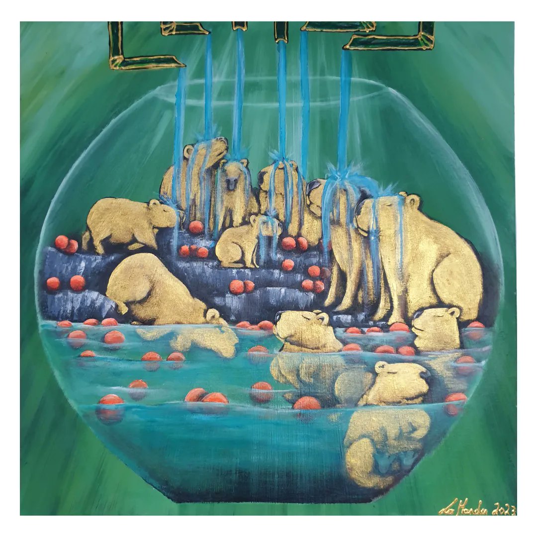LaManda10286226's tweet photo. 'Die Quelle der Gelassenheit'
Acrylic on canvas 50x50cm
#art #kunst #capybara #lichtimglas #light #la_manda_luminescent #wellness #warmfeeling #water #green #oranges #anotherworld #findinspiration #health #lichtkunst #lightart #inanotherlight #modernart #colorful #bunt #malerei #kunstwien #austrianartist #intothelight #shine #gold #pond #noworries #dowhatyoulove #takeabreak