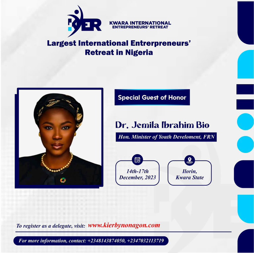 _iffey_xo's tweet photo. Don't miss the Largest International Trade Fair in Nigeria!!
Open to all entrepreneurs, 
Techpreneurs
Investors
Start-Ups
Business Owners and Investors 

Date: 14th-17th December, 2023  
Venue: Ilorin, Kwara State   
#ProjectKIER 

Link: https://t.co/izI1OMdg7a https://t.co/HArFwVvZJK