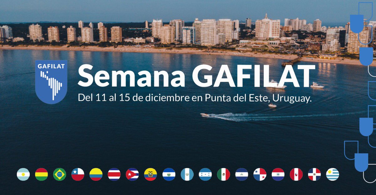 ¿Sabías que…? La República Oriental del Uruguay es miembro fundador del GAFISUD luego GAFILAT desde el 2000, y este año será sede del XLVIII Pleno de Representantes y las reuniones de los grupos de trabajo del organismo.