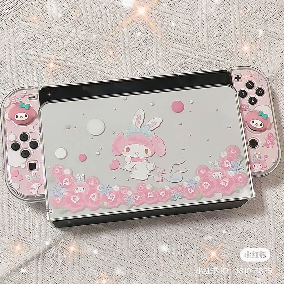 sanriodaily's tweet photo. my melody themed switch 💫 https://t.co/M5qUatDpf9
