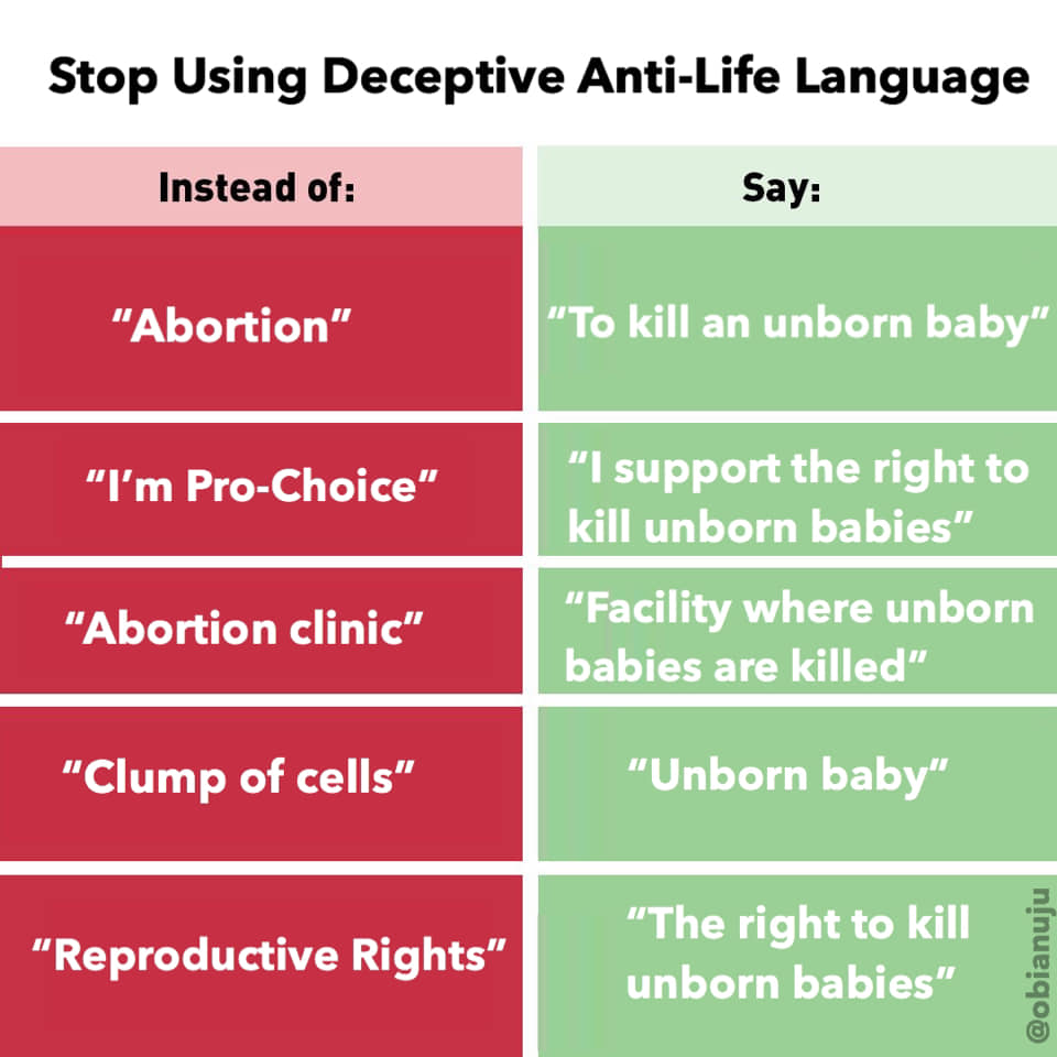 Originally from Obianuju Ekeocha @obianuju , ' Because it had to be done, so I did it!!! Thanks PETA for giving us an opening to address the sanitized and deceptive language that is used by the pro-abortion movement...'