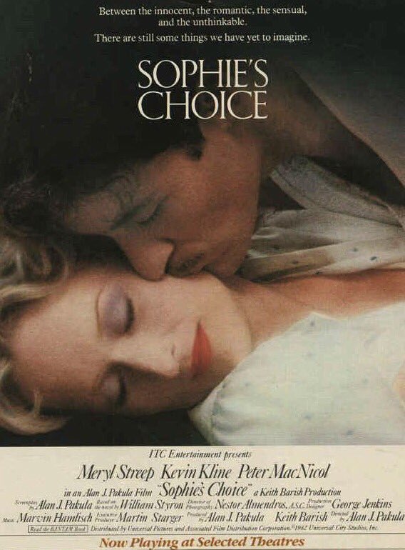 🎬MOVIE HISTORY: 41 years ago today, December 8, 1982, the movie ‘Sophie’s Choice’ opened in theaters!

#MerylStreep #KevinKline #PeterMacNicol #RitaKarin #StephenDNewman #JoshMostel #JohnRothman #RobinBartlett #EugeneLipinski #AlanJPakula