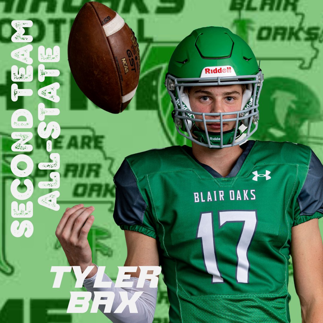 Blair Oaks Football (@blairoaks_1) on Twitter photo Congratulations to Tyler Bax on being named Second Team All-State! Congratulations to Tyler Bax on being named Second Team All-State!